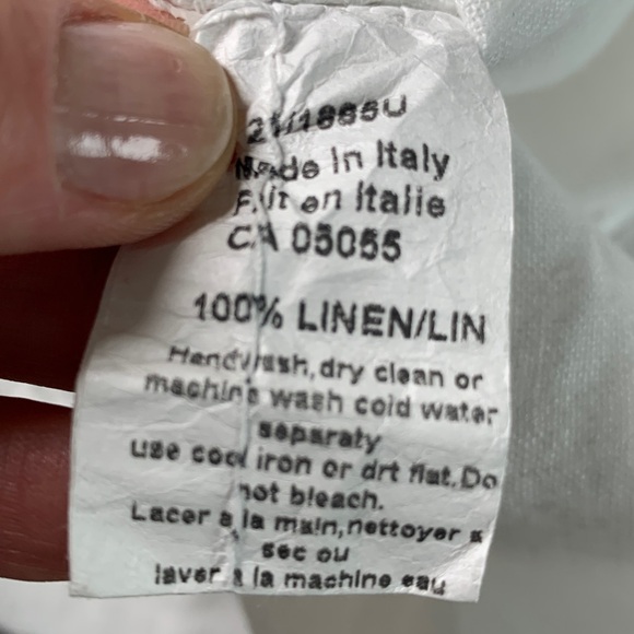 M Made in Italy white linen blouse with lace detail size XL - Picture 7 of 9